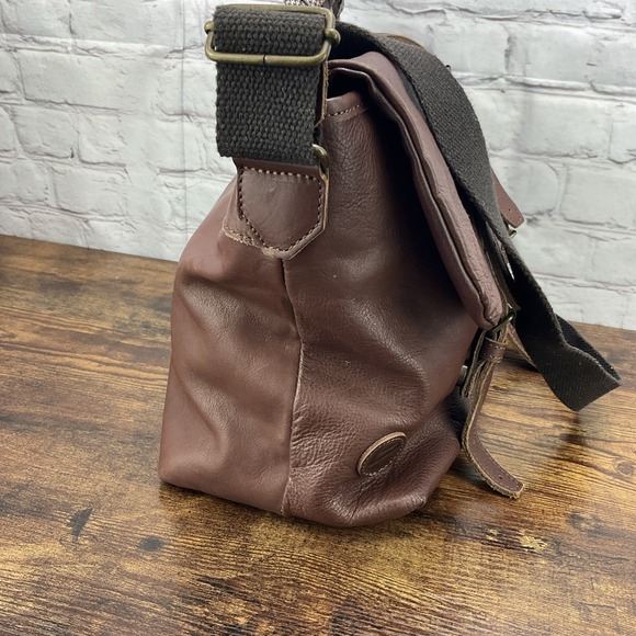 Bonfanti Leather brown Messenger Bag Crossbody Shoulder‎ Bag Braided Handle - Picture 3 of 11